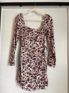 Abercrombie & Fitch Floral Long Sleeve Mini Dress
